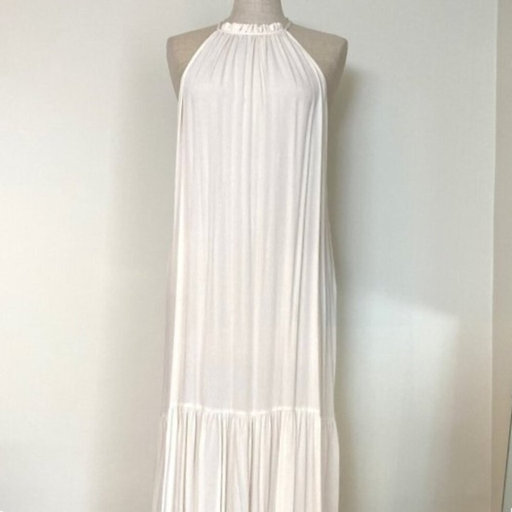 H&M White Floor-Length Sleeveless Dress